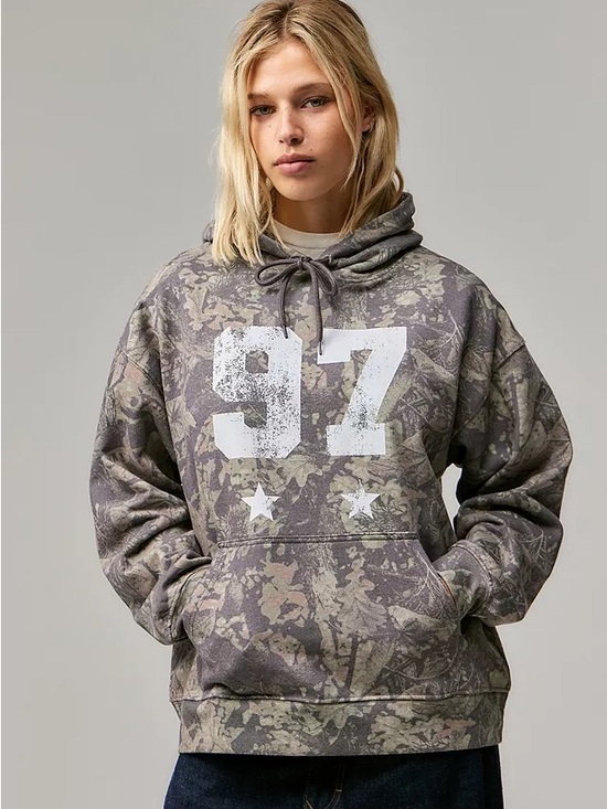 Urban Outfitters Tops - Urban Outfitters Camo Number 97 Graphic Hoodie